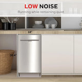 Honeywell 18 Inch Dishwasher with 8 Place settings, 6 Washing Programs, Stainless Steel Tub, UL/Energy Star- Stainless Steel