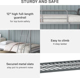 DHP Dusty Twin Over Full Metal Bunk Bed, Off White
