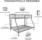DHP Dusty Twin Over Full Metal Bunk Bed, Off White