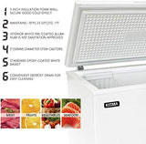 Commercial Top Chest Freezer 7 Cu. Ft - Deep Ice Cream Freezer with Wire Storage Basket, Solid Door, for Groceries, Kitchen, Restaurant White