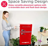 Frigidaire Retro Mini Fridge with Freezer & Side Bottle Opener-Small 2 Door Refrigerator for Office Bar or College Dorm Room-3.1 Cu Ft �� 19��"D x 20.5" W x 33.5" H