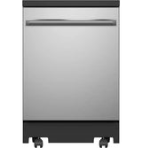 GE 24 Stainless Steel Portable Dishwasher With Sanitize Cycle