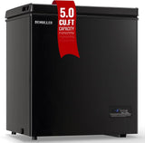 Chest Freezer 5.0Cubic Feet Deep Freezer Freestanding Freezers with 2 Removable Stainless Steel Basket, Mini Freezer Top Open Door Compact Freezer with Electronic Control 41�� to -15��BLACK