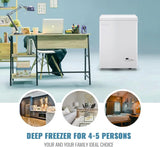 Chest Freezer 5.0Cubic Feet Deep Freezer Freestanding Freezers with 2 Removable Stainless Steel Basket, Mini Freezer Top Open Door Compact Freezer with Electronic Control 41�� to -15��BLACK