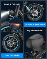 Electric Scooter with Large Basket, 550W Motor